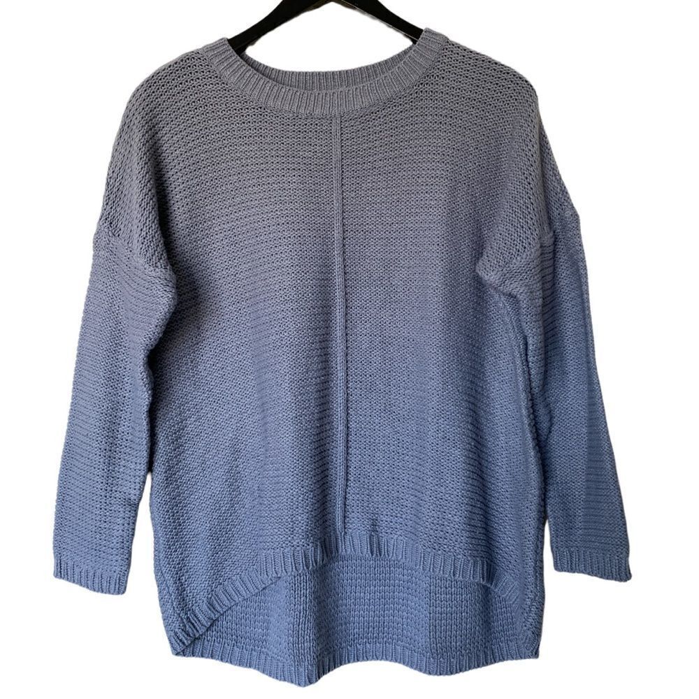Blue Hi-Lo Knit Sweater 